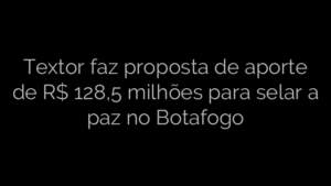 ​Textor faz proposta de aporte de R$ 128,5 milhões para selar a paz no Botafogo 